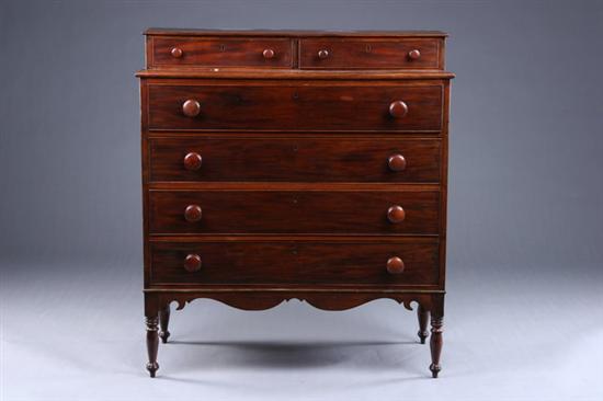 Appraisal: AMERICAN LATE FEDERAL CHEST OF DRAWERS early th century walnut