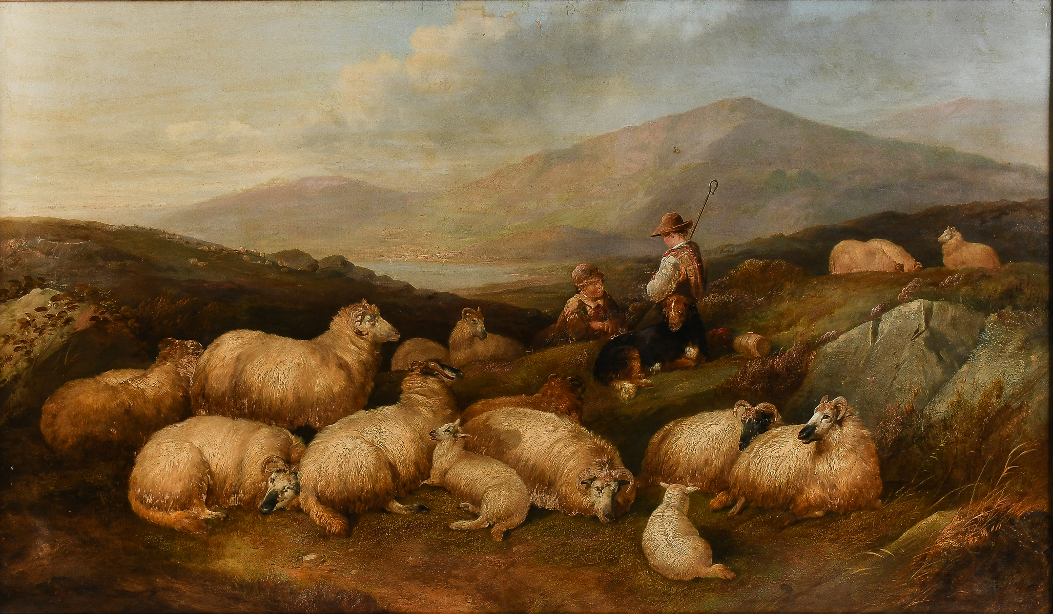 Appraisal: MORRIS James Charles English - Scottish Highland Landscape with Shepherd