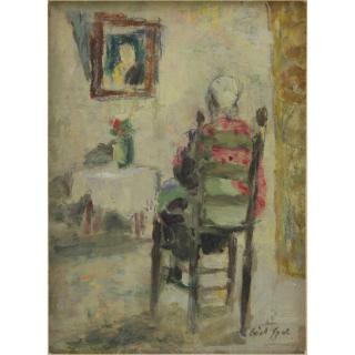 Appraisal: Gabriel Spat French American - Oil on Masonite Femme Assise