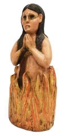 Appraisal: Spanish Colonial Anima Sola santo figure th c carved wood