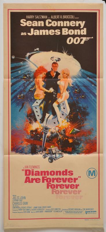 Appraisal: DIAMONDS ARE FOREVER UNITED ARTISTS AUSTRALIAN DAYBILL MOVIE POSTER very