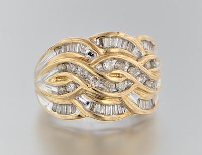 Appraisal: A Ladies' Diamond Cluster Ring k yellow gold ring set