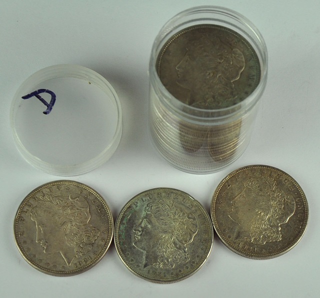 Appraisal: Roll of Circulated Morgan DollarsMost of them are dated -D