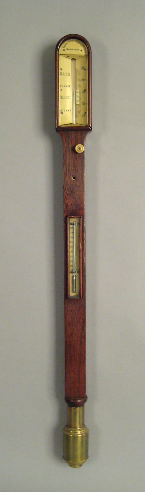 Appraisal: English rosewood stick barometer th c signed Harris Thomas Co