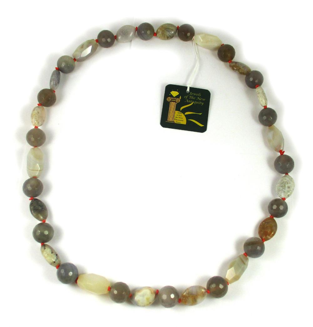 Appraisal: MULTI COLOR AGATE AND JASPER BEAD NECKLACE - hand-knotted strand