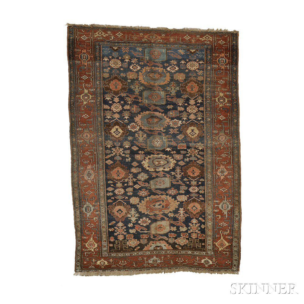 Appraisal: Bidjar Carpet Northwest Persia dated the abrashed royal blue field