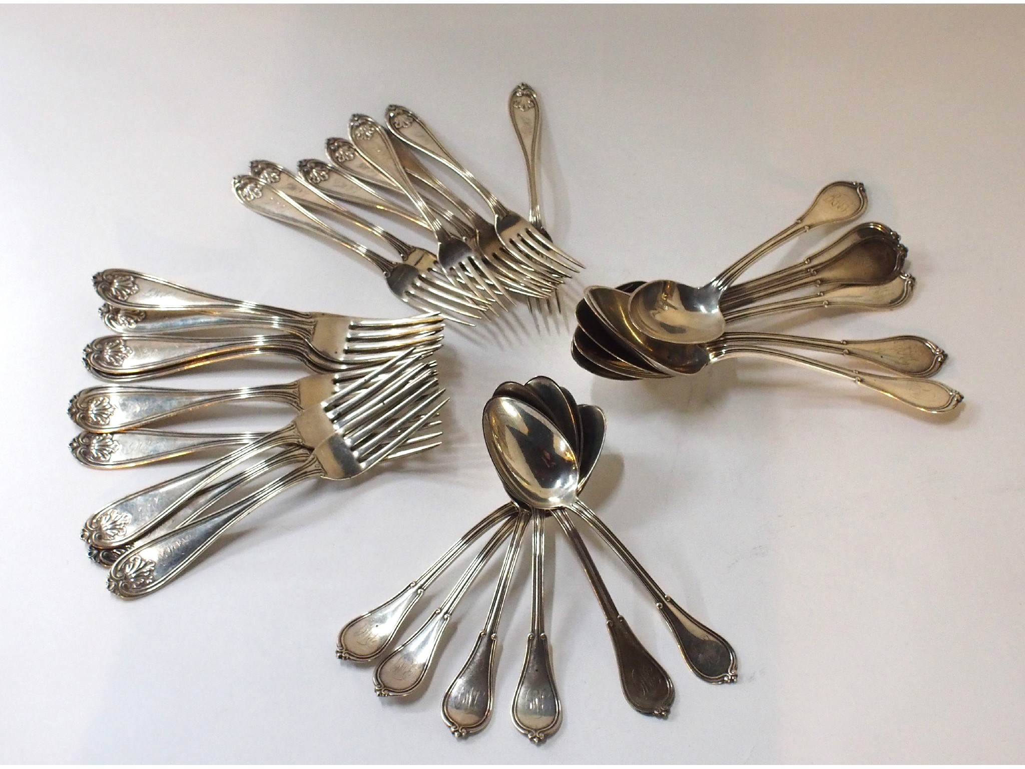 Appraisal: A part suite of Gorham sterling silver cutlery comprising nine