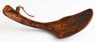 Appraisal: early th c hand carved burl ash butter paddle probably