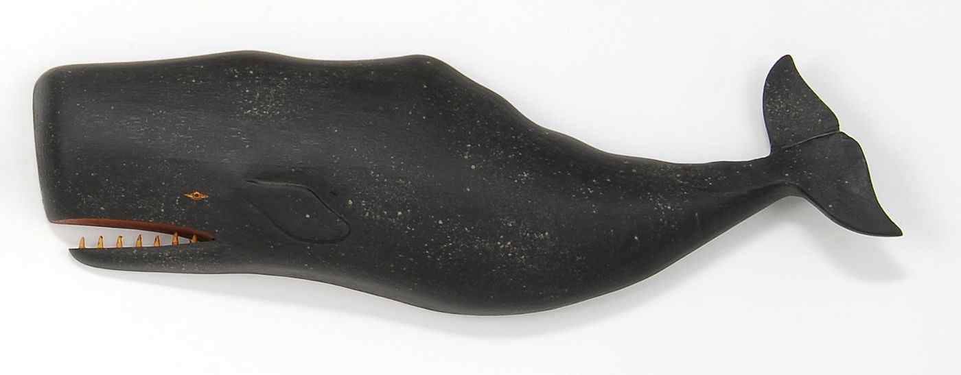 Appraisal: CLARK VOORHEES CARVED SPERM WHALE SILHOUETTEInitialed CV'' and stamped signature