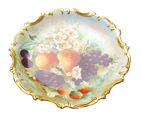 Appraisal: A French paint decorated porcelain charger height in width in