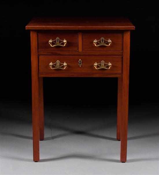 Appraisal: Federal style mahogany worktable th century two short drawers over