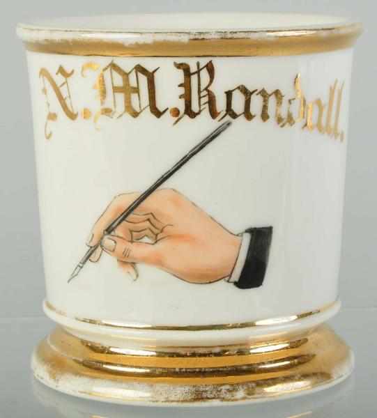 Appraisal: Notary Shaving Mug Description Gilt name M M Randall Shows