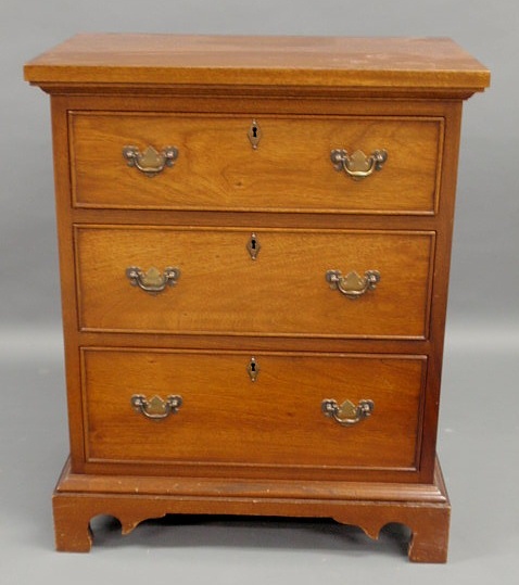 Appraisal: Mahogany bachelor s chest by Craftique Melbane N C Chippendale