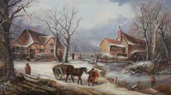 Appraisal: THOMAS SMYTHE British - HORSE DRAWN WAGON IN SNOW signed