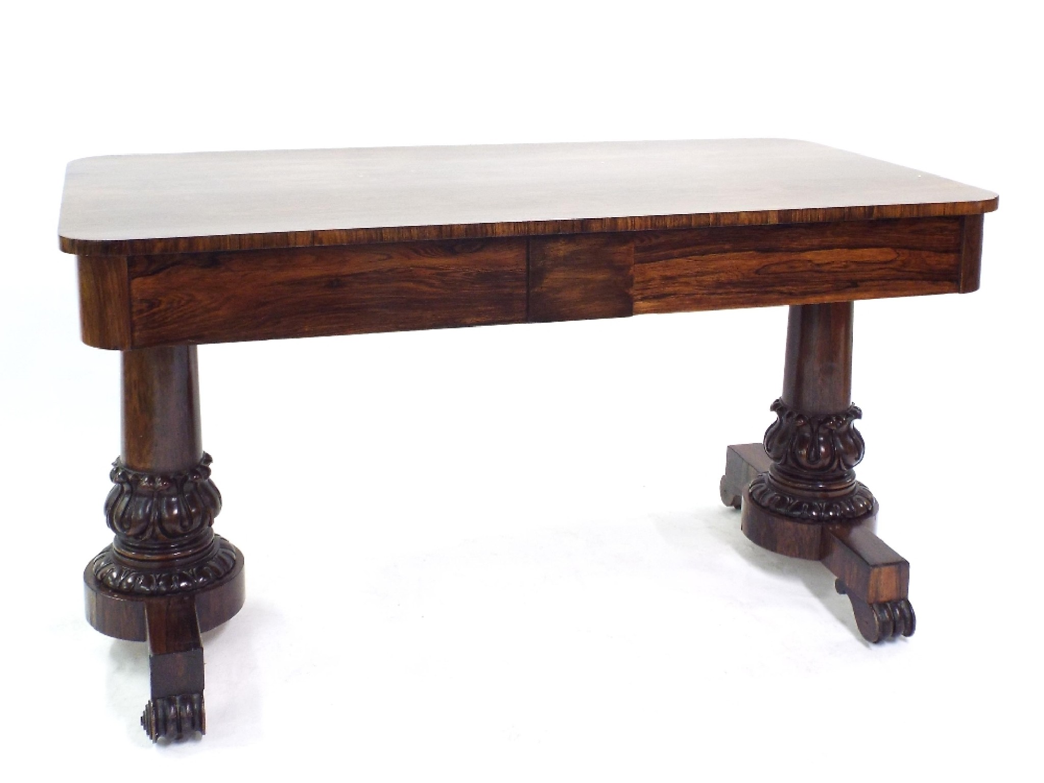 Appraisal: Good quality William IV rosewood library table the moulded top