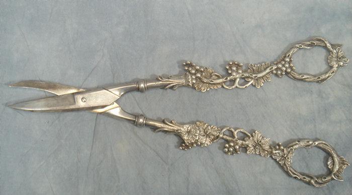 Appraisal: Sterling handled grape shears solid handle l Estimate -