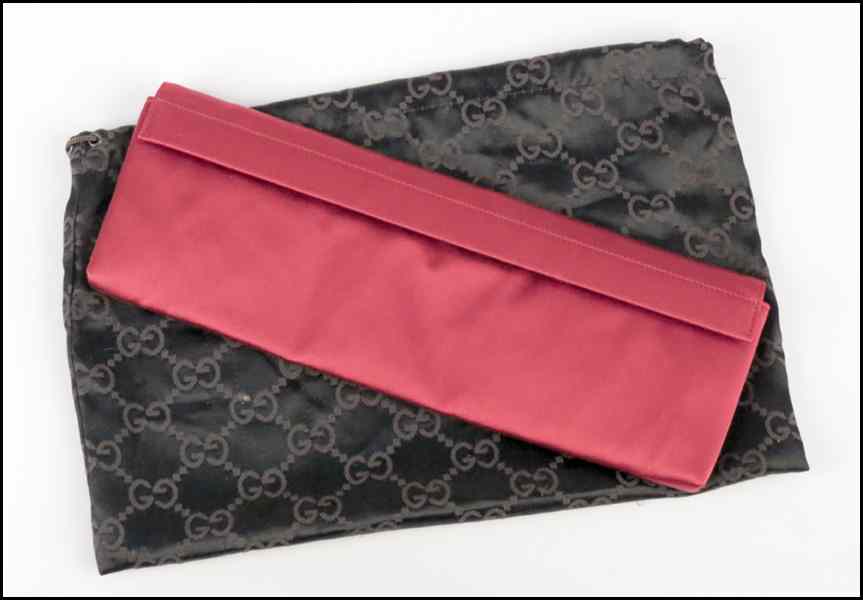 Appraisal: TOM FORD FOR GUCCI RED SATIN CLUTCH BAG With a