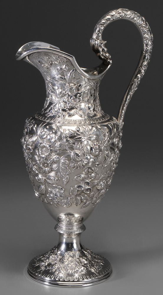 Appraisal: Kirk Repouss Sterling Ewer American th century urn form with