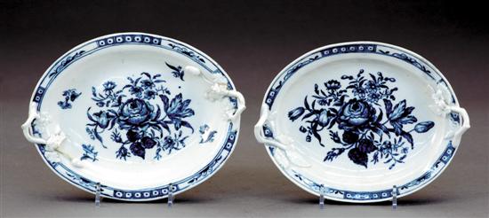 Appraisal: Pair Worcester first period porcelain dishes Dr Wall period circa