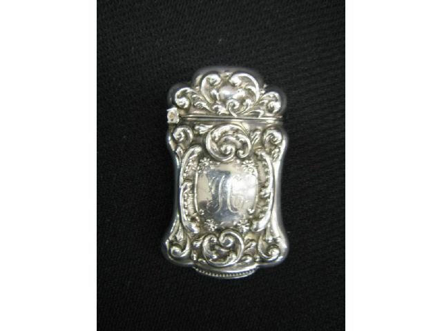 Appraisal: Victorian Sterling Silver Match Safe rococo design x excellent