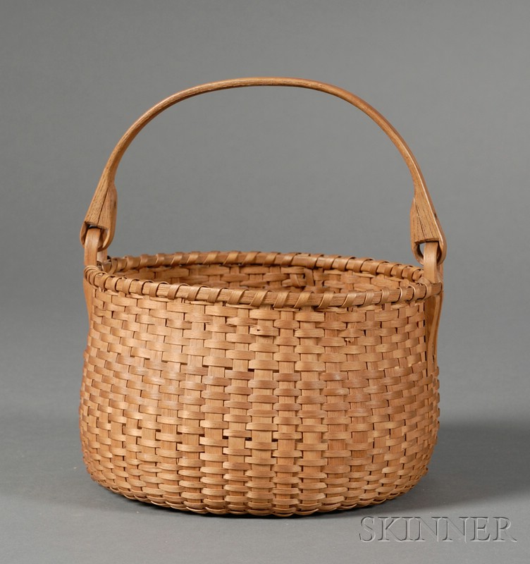 Appraisal: Shaker Woven Splint Basket probably Harvard Massachusetts late th century