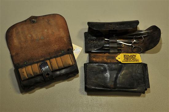 Appraisal: CARTRIDGE BOX AND FIELD MEDICAL POUCH Box is stamped US