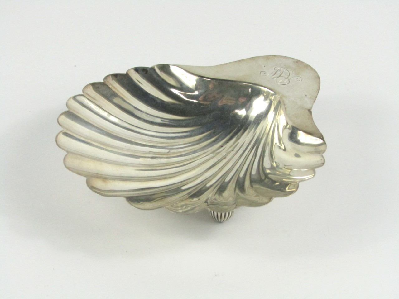 Appraisal: A George V silver butter dish of scalloped design on