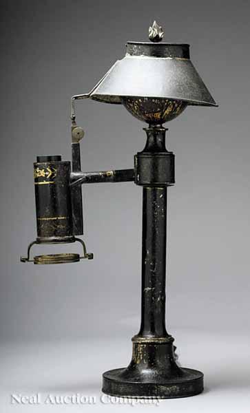 Appraisal: A French T le Peinte Student Table Lamp th c