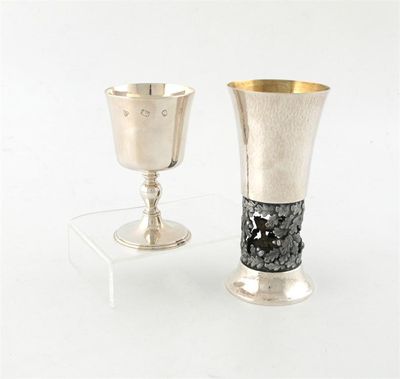 Appraisal: By Hector Miller for Aurum a parcel-gilt commemorative goblet London