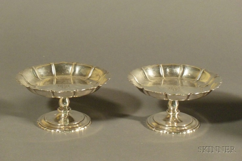 Appraisal: Pair of Richard Dimes Company Sterling Irish Reproduction Tazzae early