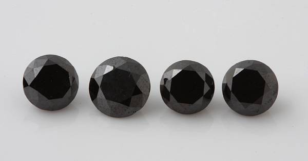 Appraisal: Without Reserve Four brilliant-cut black diamonds weighing approximately carats each