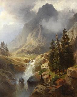 Appraisal: Painting Hermann Herzog Hermann Herzog American German - Mountain Stream