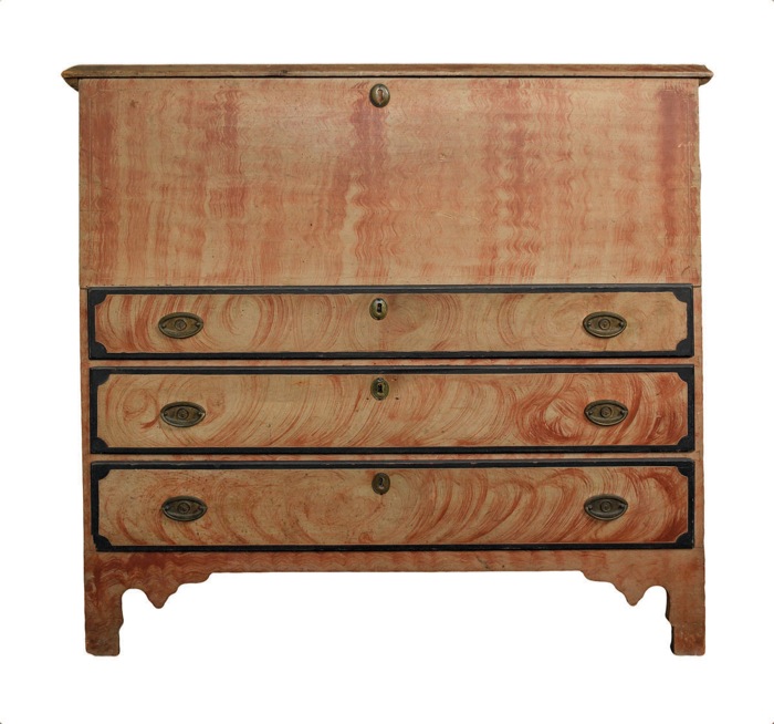 Appraisal: NEW ENGLAND FEDERAL PAINT DECORATED THREE DRAWER BLANKET CHEST CIRCA