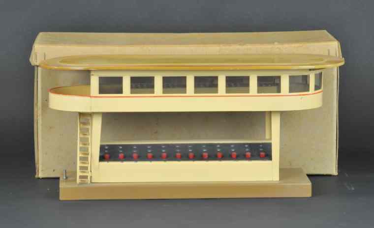 Appraisal: BOXED MARKLIN GAUGE 'I' SWITCH CONTROL TOWER Tin building reads