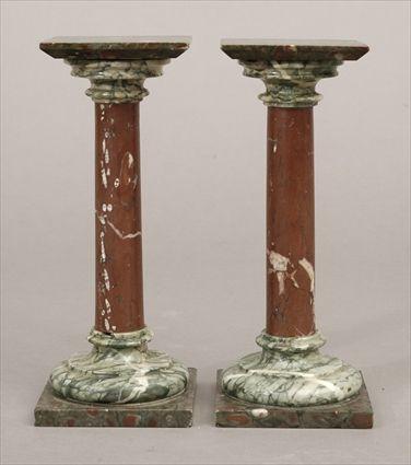 Appraisal: Pair of Neoclassical-Style Marble Column-Form Diminutive Pedestals Each x x