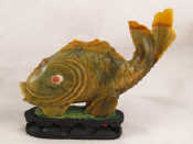 Appraisal: A Chinese jade carving of a carp approx cm long