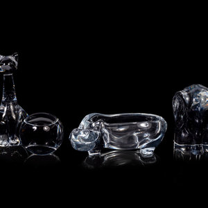 Appraisal: Three Glass Paperweights and a Dish th Century comprising a