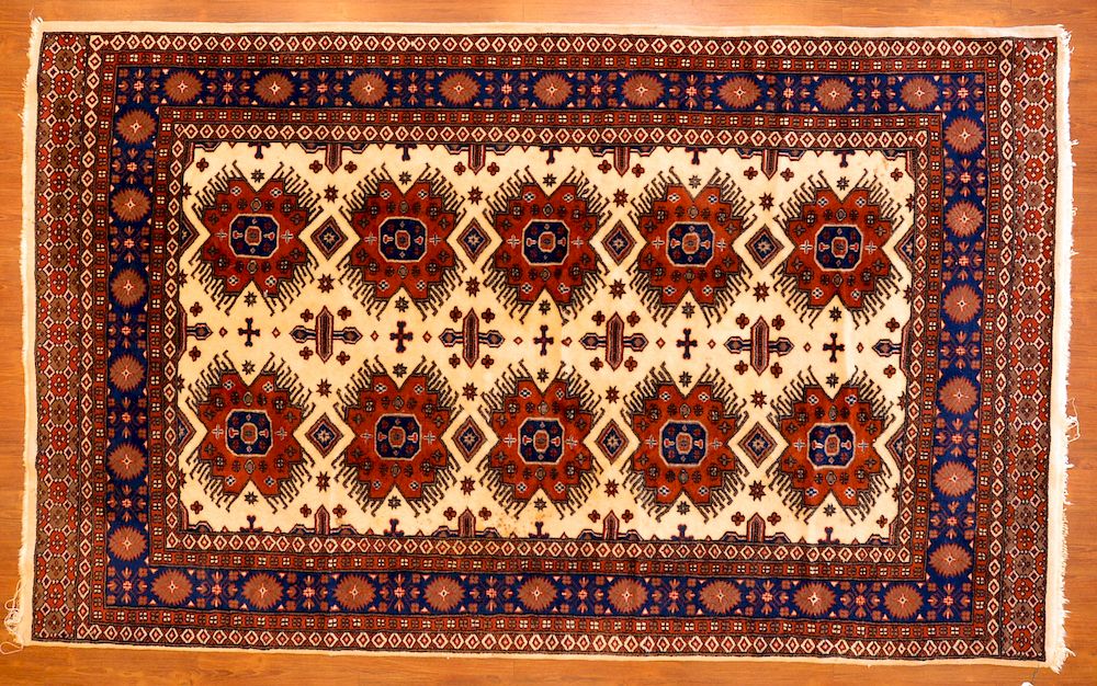 Appraisal: Pakistani Tribal Rug approx x Pakistan circa Condition Stained fringe