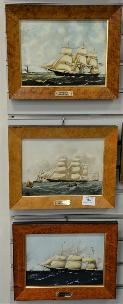 Appraisal: Group of Six Wedgewood Clipper Ship Framed Porcelain Plaques to