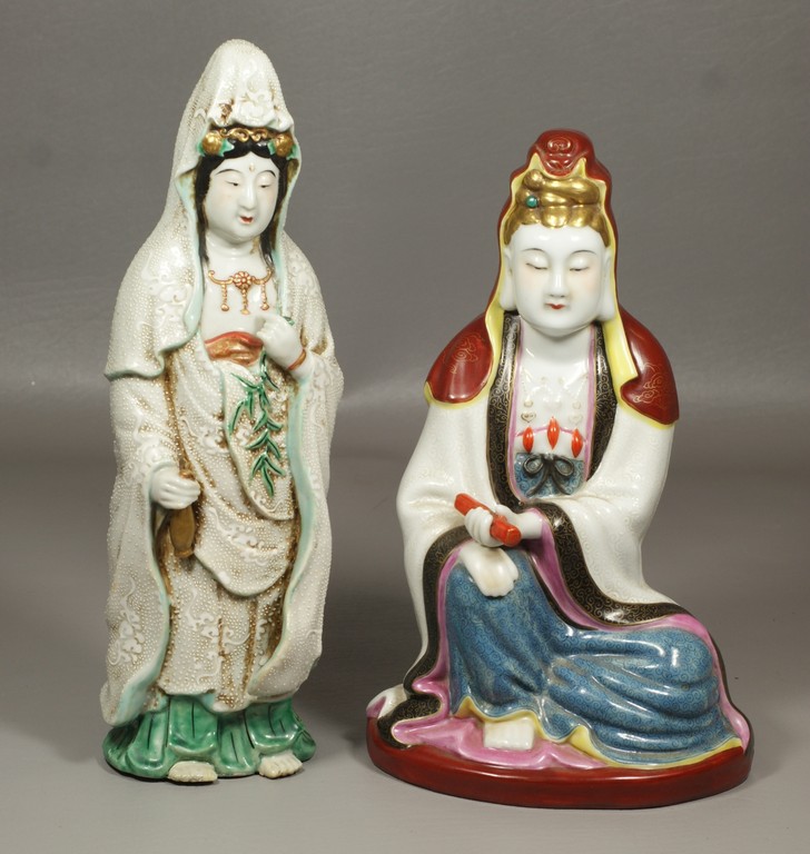 Appraisal: Asian porcelain figures one Chinese Guanyin - high and a