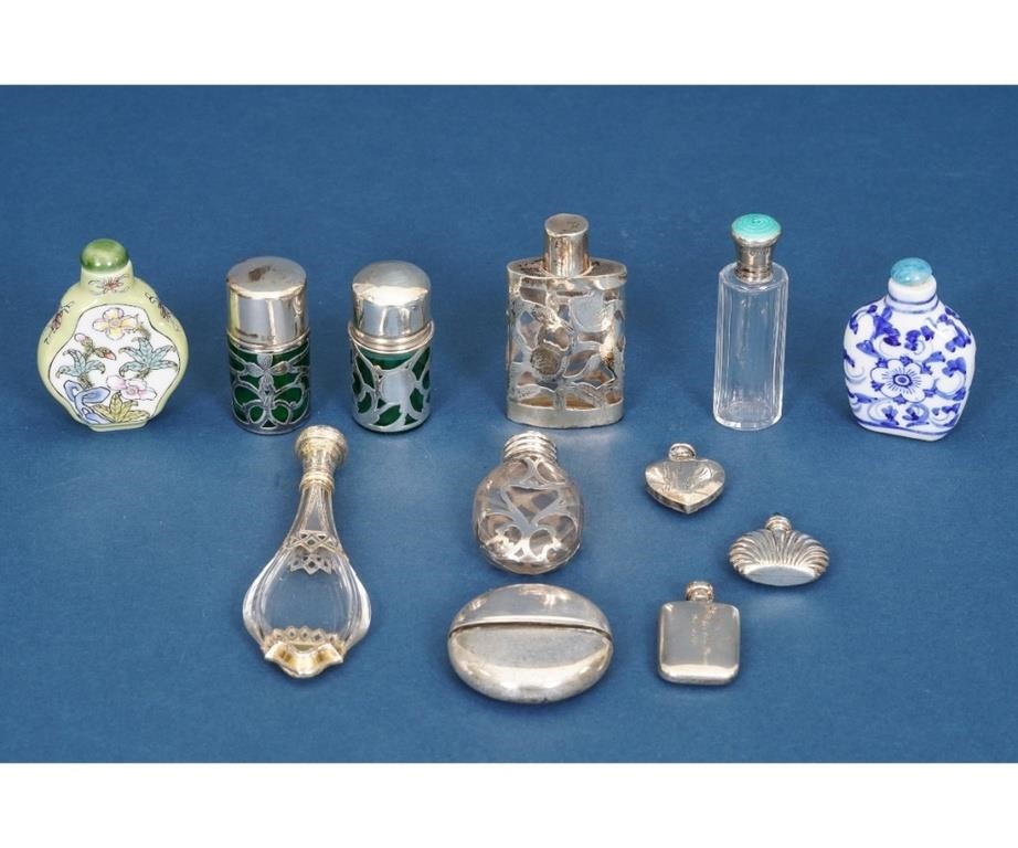 Appraisal: Snuff bottles to include sterling silver Mexican a small Tiffany