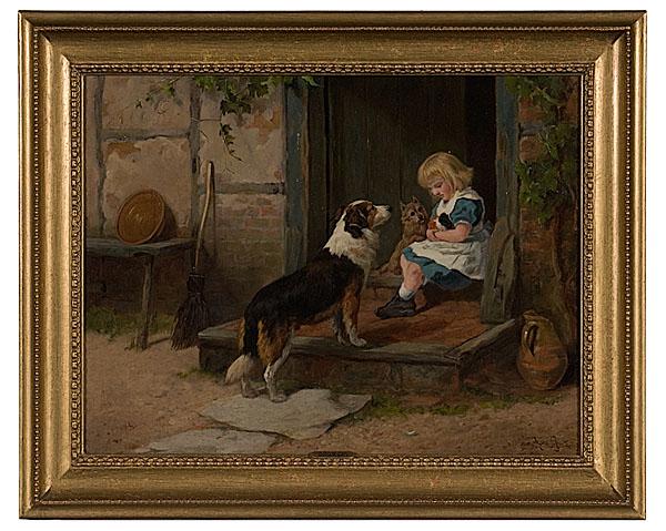 Appraisal: A RIVAL PET BY ARTHUR BATT BRITISH - oil on