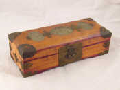 Appraisal: A Chinese jewellery box with brass mounts jade insets and