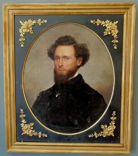 Appraisal: Oil on canvas portrait of Samuel Colt American inventor unsigned