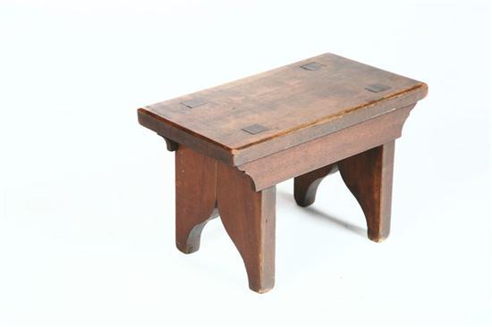 Appraisal: FOOT STOOL American th century cherry Mortised cutout legs and