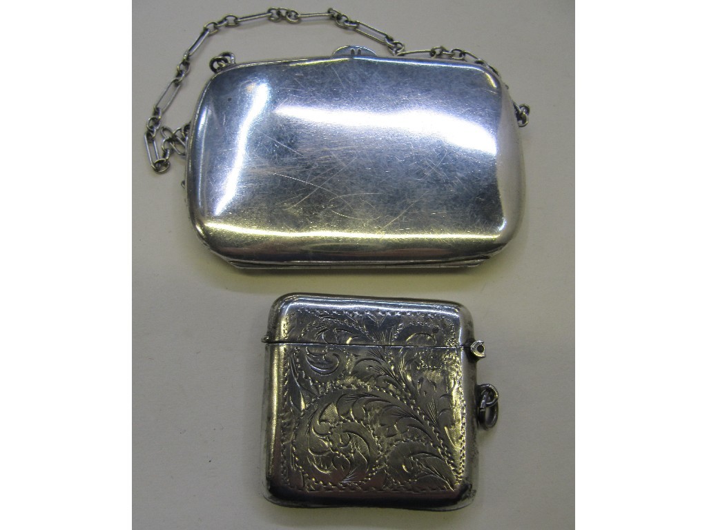 Appraisal: Lot comprising silver cigarette case and silver vesta