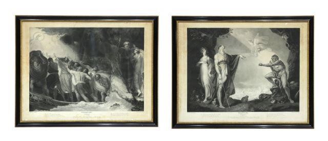 Appraisal: lot of Framed stipple engravings on paper scenes from Shakespeare's