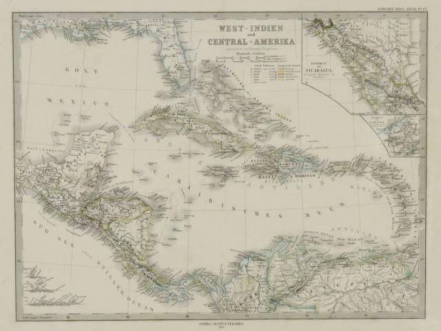 Appraisal: Framed engraving with hand coloring on paper German map of