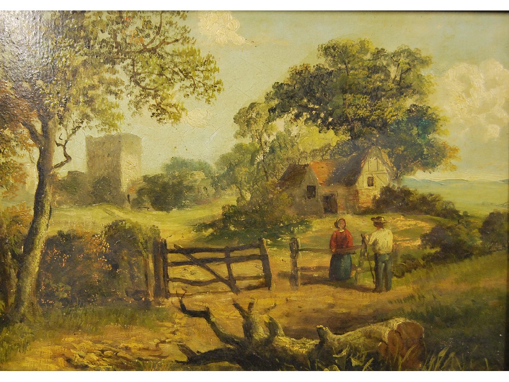 Appraisal: th century English school - a rural landscape with chapel