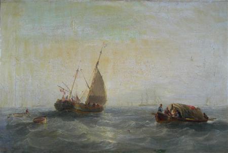 Appraisal: SCOTTISH SCHOOL TH CENTURY AT SEA Oil on canvas cm